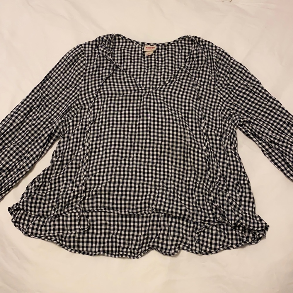 GINGHAM FLOWY BLOUSE